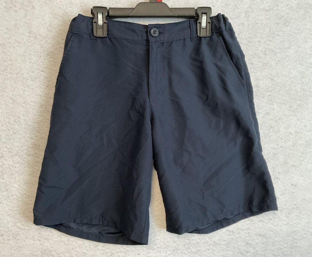 Chaps Shorts Boys 14 Husky Navy Blue School Uniform Flat Front Elastic Waist