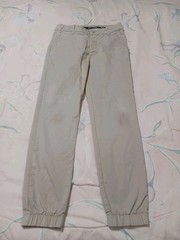 UNDER ARMOUR Boys youth 14 Beige Pants Button/zip Uniform Zip Side Pocket 27″ In