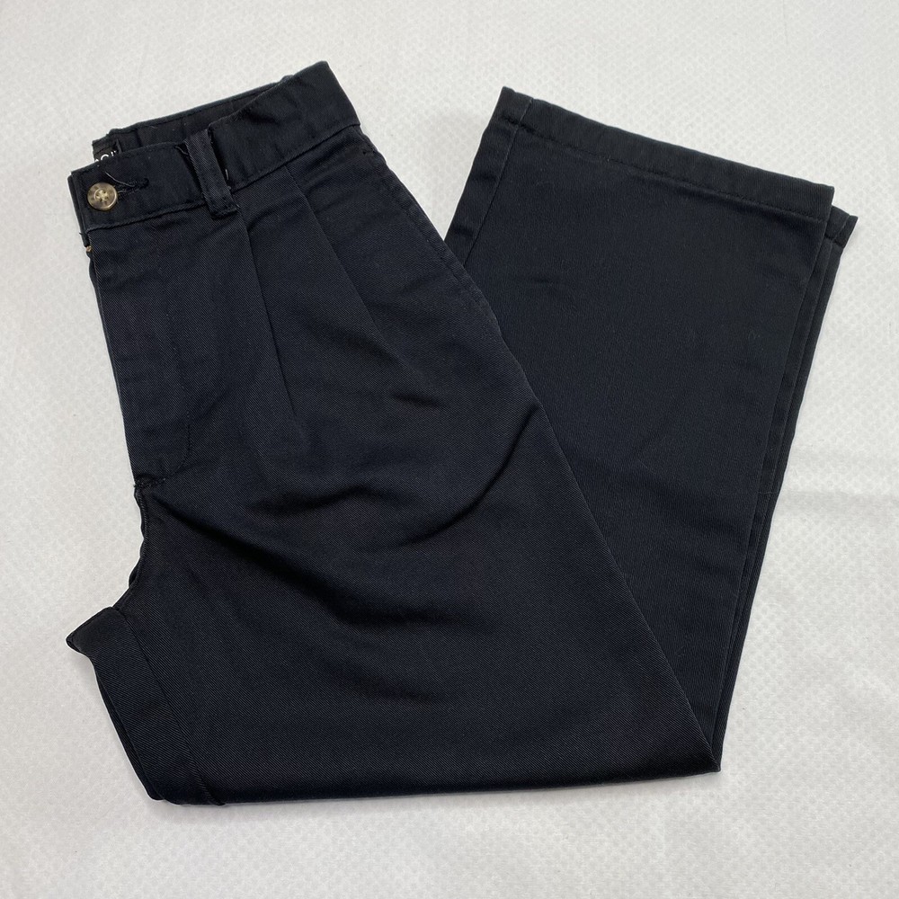 George Boys Uniform Pants sz 7 Black Pleated Adjustable Waist Dark Academia