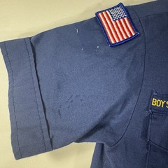 Boy Scouts BSA Cub Scouts Shirt Youth Medium Navy Short Sleeve Uniform Damaged