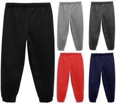 JOGGING BOTTOMS – Kids Warm Fleece Style Plain Joggers Bottom Pants 2 – 15 Years