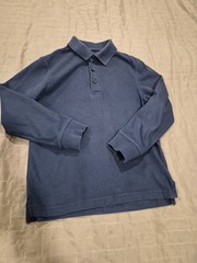 Dennis Uniform Youth Long Sleeve Polo Shirt Navy Blue YXS 5-6 School Uniform Top