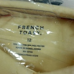 French Toast Boys School SHIRT Size 12 Light Yellow Short Sleeve Button Down NOS