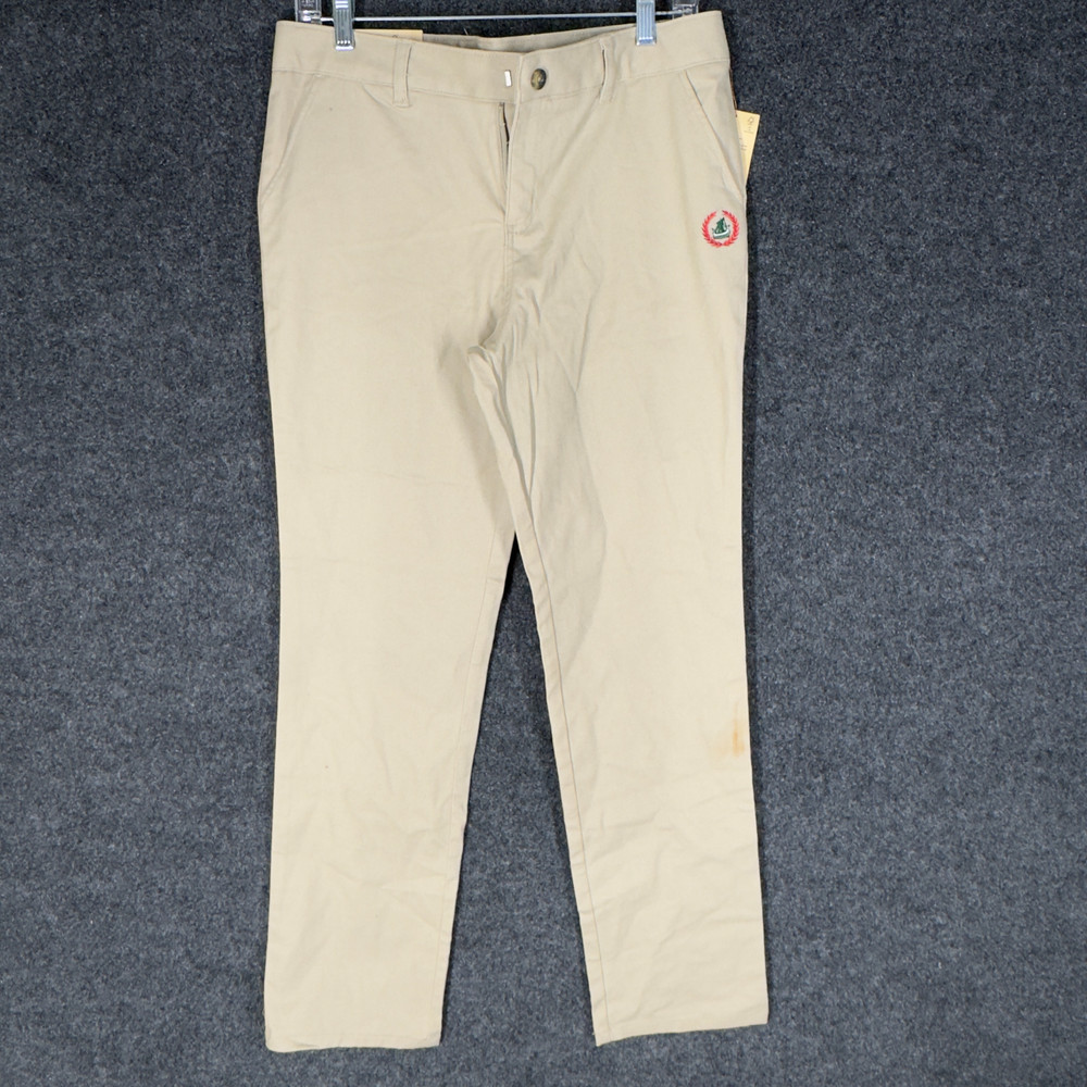 New French Toast Dress Pants Boys 20 Beige Mid Rise Stretch Straight Cotton