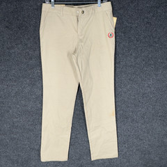 New French Toast Dress Pants Boys 20 Beige Mid Rise Stretch Straight Cotton