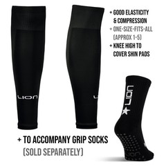 Lion Sportswear Elite Match Soccer Leg Sleeves for Kids – Cut One Size, Black