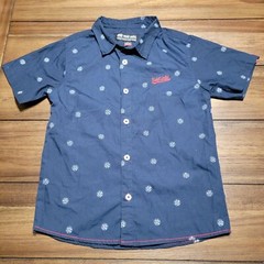 Ecko Unltd. Full Button SS Dark Navy Boys Logo Shirt – Size 7