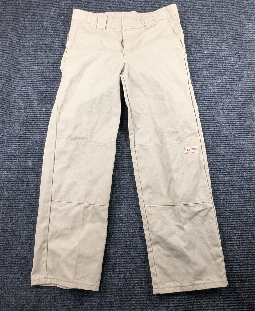 Dickies Traditional School Uniform Pants Boys 12 Beige Double Knee Straight Leg