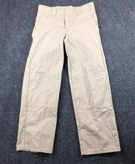 Dickies Traditional School Uniform Pants Boys 12 Beige Double Knee Straight Leg