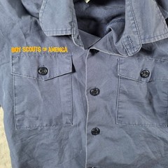 Boy Scouts of America Uniform Shirt Kids Youth Small Navy Blue Patches BSA 510