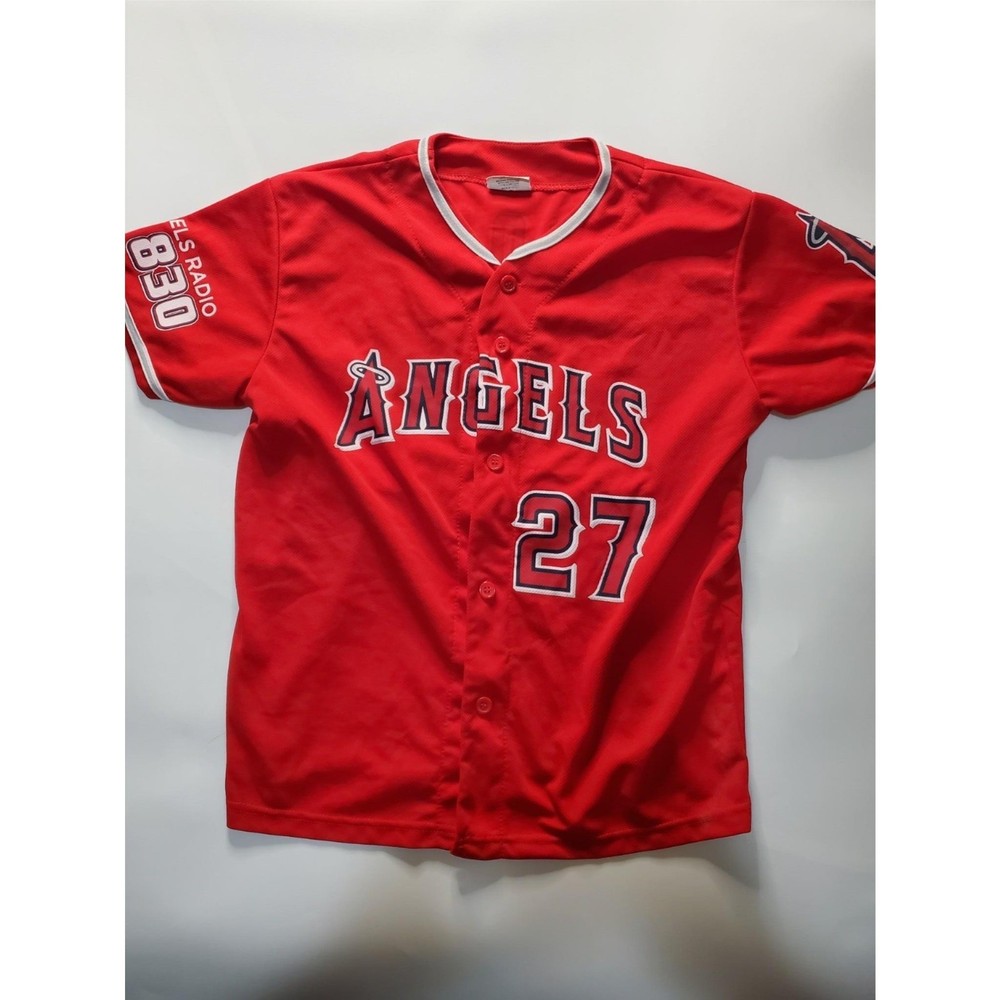 Los Angeles Angels Mike Trout 27 Angels Radio AM 830 Jersey Size Youth XL