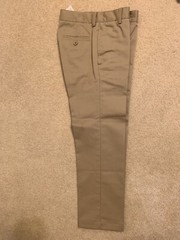 LANDS END Khaki School Uniform Perfect Chino Pants Boys 8 INSEAM 22.5 In NEW $36