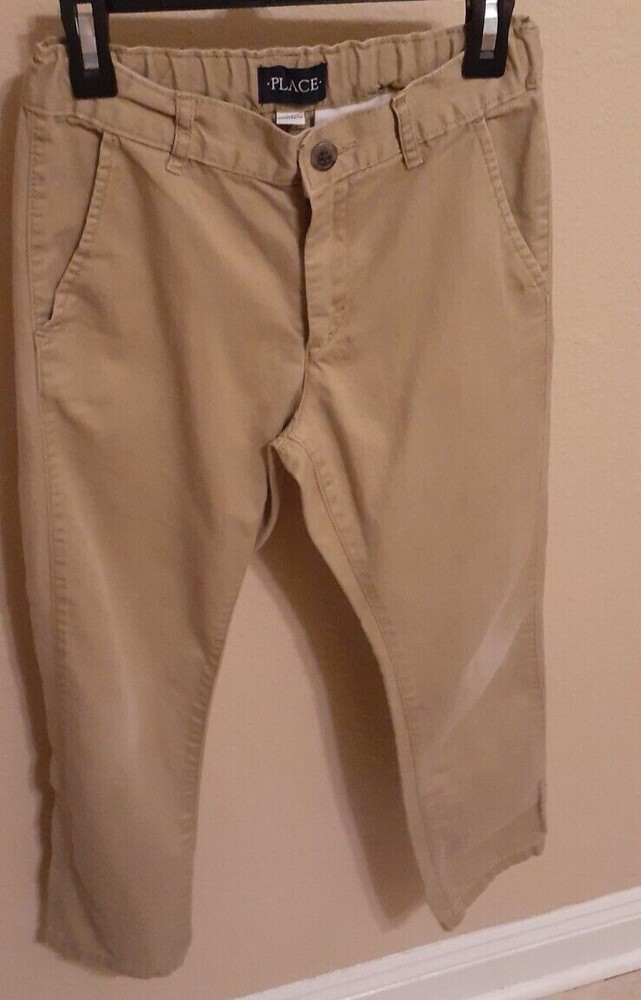 -L@@K – Boys Children’s Place Khaki School Uniform Pants Sz 10 Adj Waist Nice! –