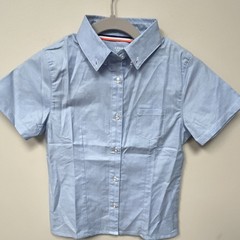 French Toast girls Uniform Shirt Light Blue 12 Short Sleeve Button-Up