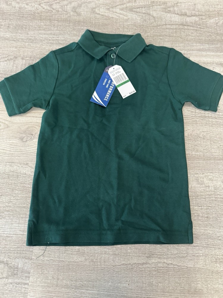 NWT Nautica Boys School Uniform Short Sleeve Polo Performance Shirt Sz L 6 Green