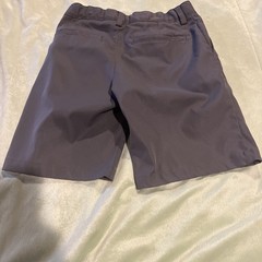 Lands End School Uniform Flat Front Zip Pocket Gray Adj Waist Shorts Boys 8