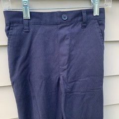 French Toast Boys 3 Pair School Uniform Elastic Back Pants size 6 Tan & Navy