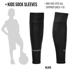 Lion Sportswear Elite Match Soccer Leg Sleeves for Kids – Cut One Size, Black