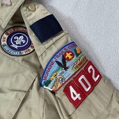 Boy Scouts Of America Shirt Youth Medium Beige Uniform Hat Neckerchief Set Lot