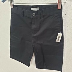 Essentials Boys’ Slim Uniform Chino Short, Black, 10 Slim
