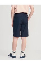 Old Navy Boys 20 Plus Blue Built-In Flex Twill Straight Uniform At Knee Shorts