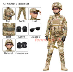 Children’s Camouflage Suit Special Forces Military Training Uniform with Helmet