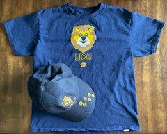 BSA Cub Scout Lion Uniform Set M/L Hat and Small T-Shirt Used
