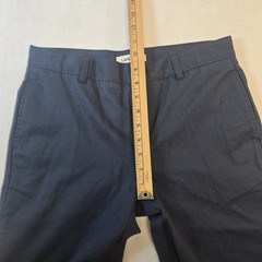 Lands End Dress Navy Blue Pants Boys 12 Husky Chino Uniform Flat Front School