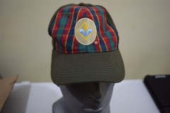 Webelos Boy Cub Scout Fitted S/M Uniform Hat Plaid Green Flex-Fit BSA G329