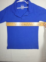 Boys Royal Blue School Uniform TOP Collar Size L 10/12 Short Sleeve