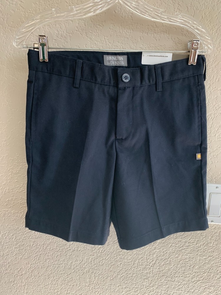 Dennis Uniform Boys Irvington Flat Front Walkshorts Navy Size 10H NWT