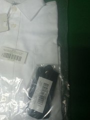 SCHOOL UNIFORM Boys White Long Slv ButtonUp Dress Shirt Sz 5 W Bow Tie + Striped