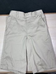 French Toast Boys Pull On Uniform Khaki Shorts Size 10 Adjustable Waist