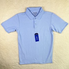 Nautica Boys Big School Uniform Short Sleeve Polo Shirt Button Closure Pique