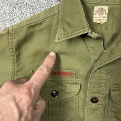 Vintage Boy Scouts Of America Shirt Hat Set Boys 10-12 Green Scout Uniform Twill