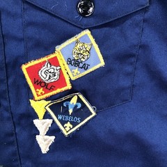 Vintage Boy Scouts Of America Shirt Youth S Blue Cub Scout Uniform Patches 80s