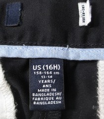 LANDS END Black School Uniform Plain Chino Pants Boys 16 Husky 29″ Inseam