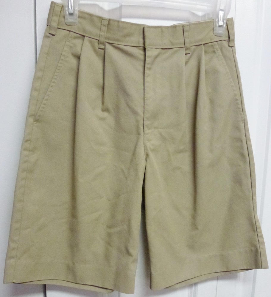 Sunshine School Uniform Boys Beige Pocket Pleated Khaki Short’s Size 28