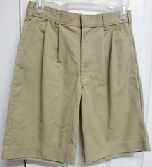 Sunshine School Uniform Boys Beige Pocket Pleated Khaki Short’s Size 28