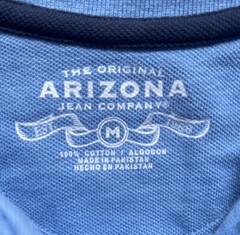 NEW Arizona Boys Medium Size 10/12 Polo Style Shirt Short Sleeve Light Blue