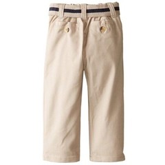 EDDIE BAUER SCHOOL BOY’S FLAT FRONT PANT WITH BELT ,KHAKI, SIZE 16