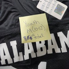 Kids Sports Alabama 1 Football Jersey Youth M 10-12 Black Polyester Pakistan 139