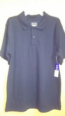 George Navy Blue School Uniform Pique Polo Shirt, Short Sleeves,Size XL 14/16