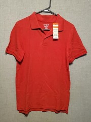 Boys Short Sleeve Pique Uniform Polo Shirt Cat & Jack Red XXL (18) New With Tags
