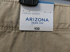 Arizona Khaki Uniform Cargo Shorts Adjustable Kids Boys Size 16 NEW HTF