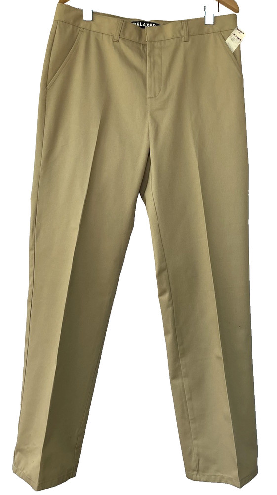French Toast Boy’s Pants Khaki Size 20 Husky School Uniform Relaxed Twill NEW