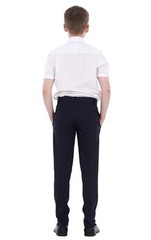 Boys ex BHS Slim Fit Skinny Grey Adjustable Waist Black School Trousers