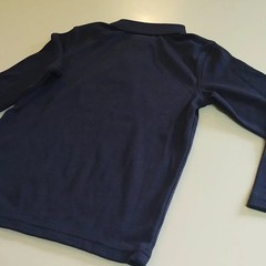 Cat & Jack School Uniform Long Sleeve Polo Navy Blue Size S 6/7