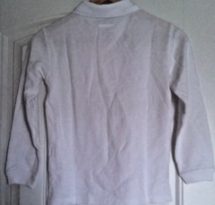 George Boys School Uniforms Long Sleeve Pique Polo Shirt White Size Small 6-7
