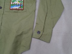 Vintage Boy Scouts of America Shirt Youth 12.5 Olive Green Official Sanforized
